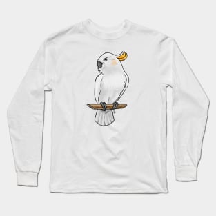 Bird - Citron Cockatoo - Crest Down Long Sleeve T-Shirt